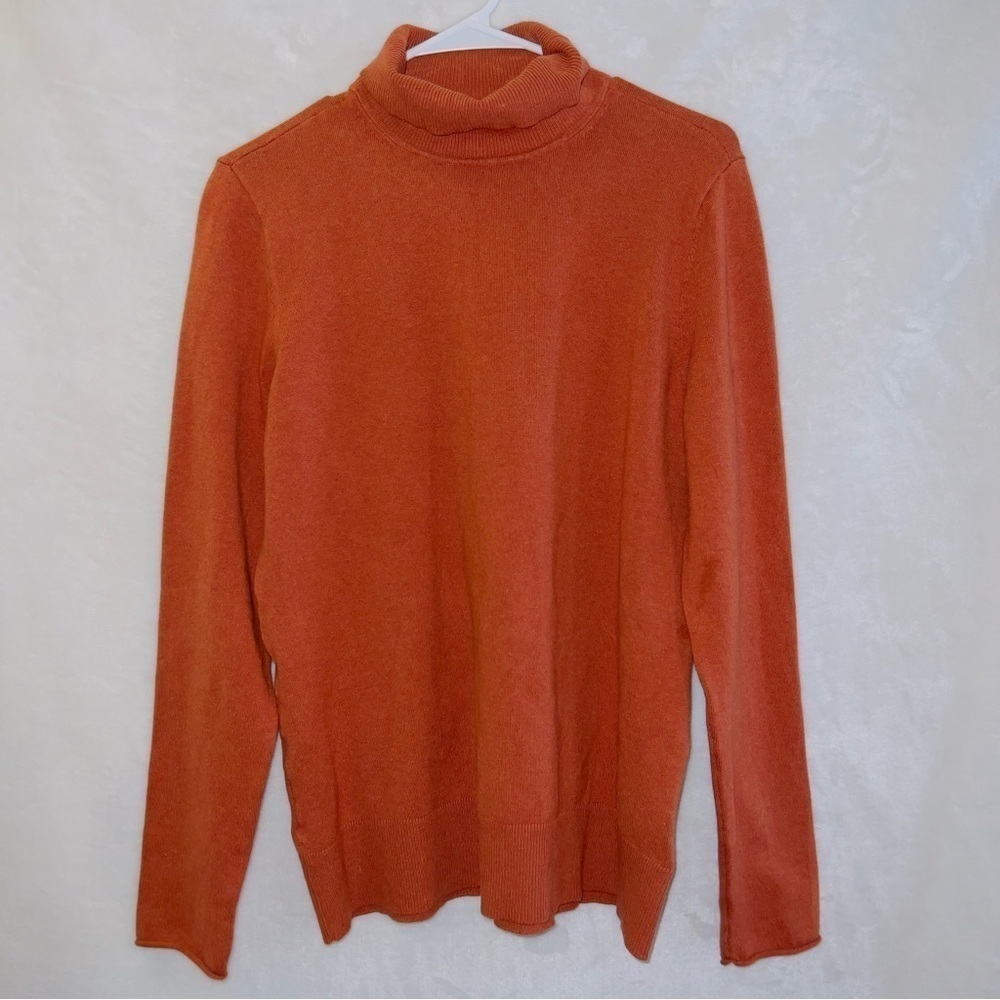 Duluth Trading Co. Orange Long Sleeve Turtleneck Sweater size medium